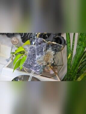 Rare Druzy & Black Amethyst Crystal Cluster
